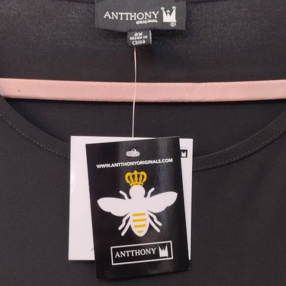 Antthony: 2-pc Flounce Sleeve Straight Leg Pant Set, Size 2X, Black - Picture 5 of 12